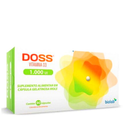 Vitamina D3 Doss 1.000UI com 90 Cápsula Gelatinosa Mole - Biolab