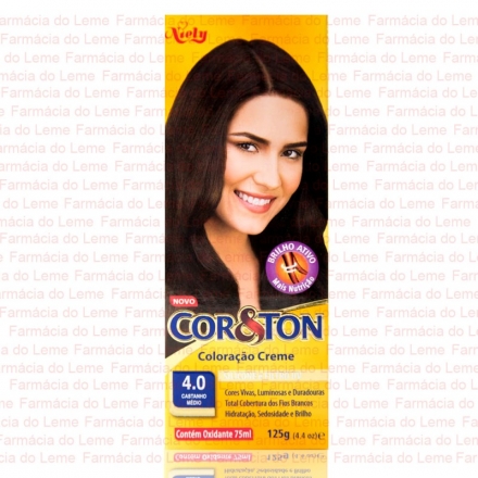Coloração Creme Cor&Ton Nº 4 Castanho Médio - Contém 125g. Niely