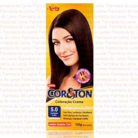 Coloração Creme Cor&Ton Nº 5 Castanho Claro - Contém 125g. Niely
