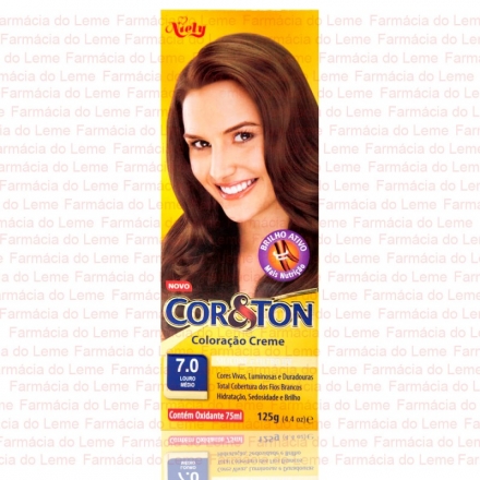 Coloração Creme Cor&Ton Nº 7 Louro Médio - Contém 125g. Niely