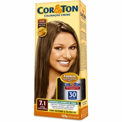 Coloração Creme Cor&Ton Nº 7.1 Louro Cinza Médio - Contém 125g. Niely
