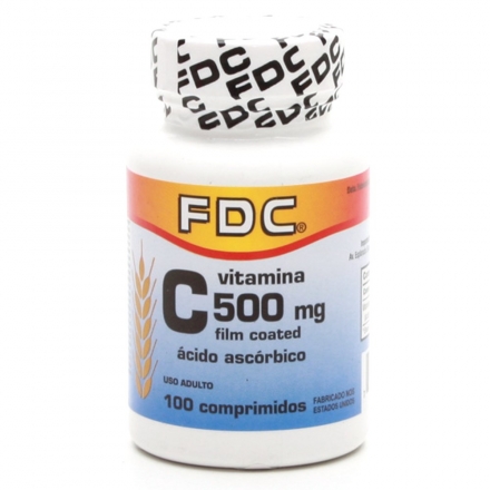 Vitamina C 500mg Film Coated - Contém 100 Comprimidos. FDC