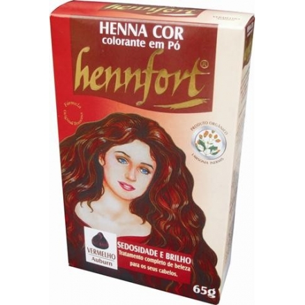 Tintura Henna Pó Hennfort Vermelha - Contém 65g. Hennfort
