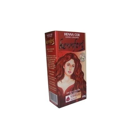 Tintura Henna Creme Hennfort Vermelho.- Contém 60g. Hennfort
