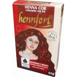Tintura Henna Pó Hennfort Vermelha - Contém 65g. Hennfort