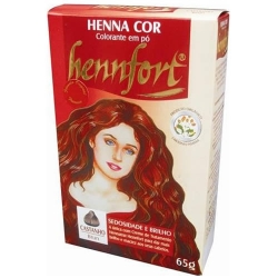 Tintura Henna Pó Hennfort Castanho - Contém 65g. Hennfort