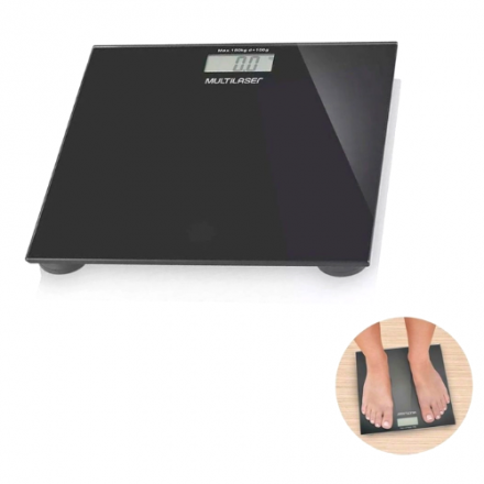 Balança Digi Health Preta Uso Domestico HC022 - Multilaser