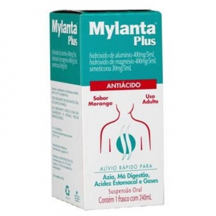 Mylanta Plus Morango - Contém 240ml. Johnson