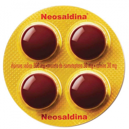 Neosaldina Dipirona 300mg + mucato de isometepteno 30mg + cafeína 30mg - Contém 4 Drágeas. Nycomed