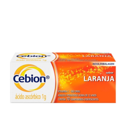 Cebion 1g Sabor Laranja - Contém 10 Comprimidos Efervescentes.