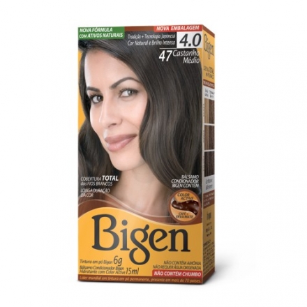 Tintura Bigen 47 Castanho Médio - Contém 6g. Cless Cosméticos