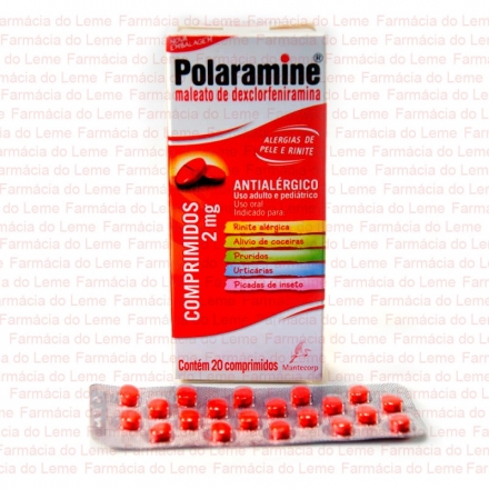 Polaramine  2mg - Contém 20 Comprimidos. Mantecorp