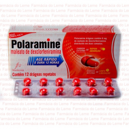 Polaramine Repetabs 6mg  - Contém 12 Drágeas. Mantecorp