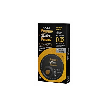 Preservativo Preserv Premium sem Látex - Contém 4 unidades. Blausiegel