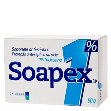 Soapex 1% Sabonete Anti-séptico Barra  - Contém 80g. Galderma