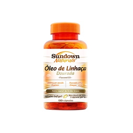 Óleo de Linhaça 1000mg  - Contém 120 Cápsulas.  Sundown Naturals