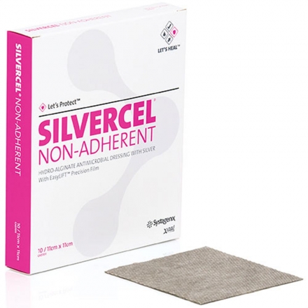 Silvercel Cobertura Não Aderente antimicrobiana de Hidroalginato com Prata 11X11cm Ref. CAD7011 -1 unidade Systagenix