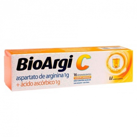 Bioargi C Sabor Laranja - Contém 16 Comprimido Efervescentes.
