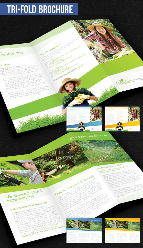 Brochura de jardinagem Pack Download Template PSD grátis
