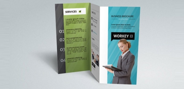 Modelo de Brochura Corporativo Tri-Fold
