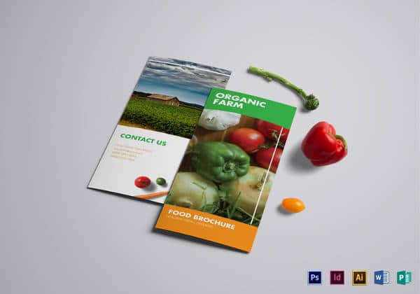 Projeto de folheto de dobramento alimento