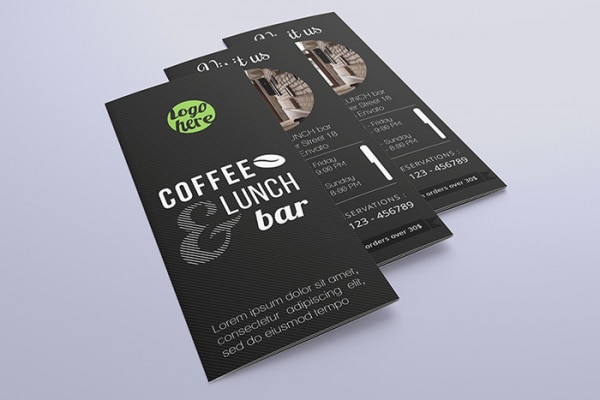 Tri Fold Template Free Download Café Almoço Bar