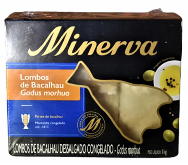 BACALHAU DESSALGADO CONGELADO MINERVA MORHUA CAIXA 1KG LOMBOS