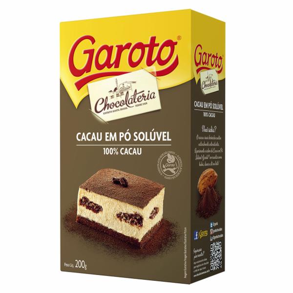 CACAU EM PÓ SOLÚVEL GAROTO CHOCOLATERIA CAIXA 200G DELIVERY ALABARCE