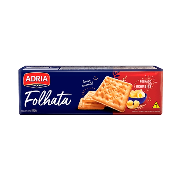 BISCOITO CREAM CRACKER ADRIA FOLHATA 170G Estrela Azul