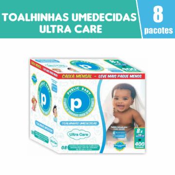 Toalhinhas Umedecidas Public Baby Ultra Care com 400 Caixa Mensal