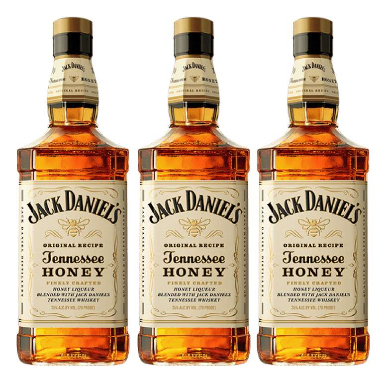 3x Whiskey Jack Daniels Tennessee Honey 750cc