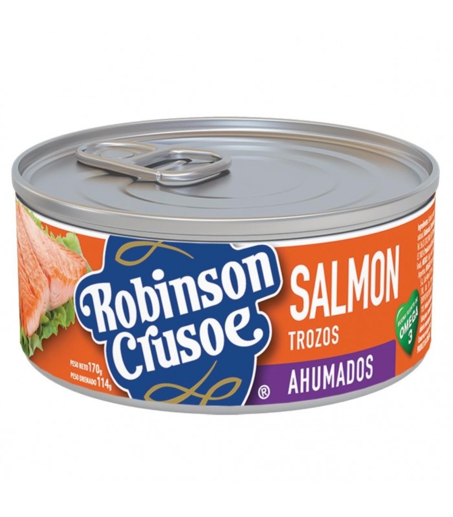 Salmón Trozos Ahumados Robinson Crusoe 170 gramos