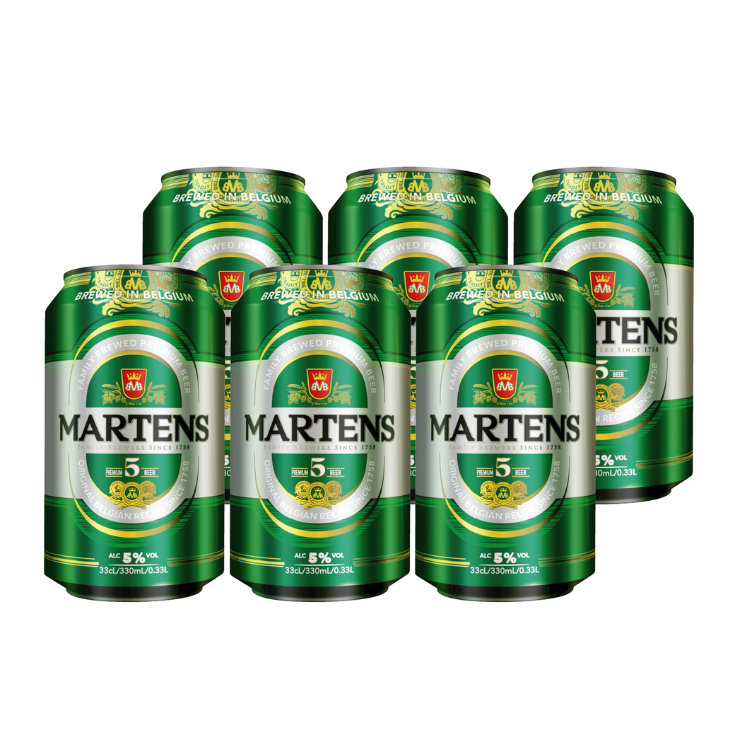 6x Cerveza Martens Pilsener en Latas 330cc 5º alc.