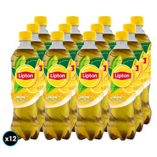 Imagen de 12x Té Helado Lipton Negro Verde Limón Zero 600cc