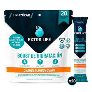 Imagen de Boost de Hidratación Extra Life Orange Mango Fusion (20 Unidades)