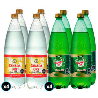 Imagen de PACK MIX CANADA DRY N°5: 4x Bebida Canada Dry Ginger Ale 1,5lt + 4x Bebida Canada Dry Tónica 1,5lt