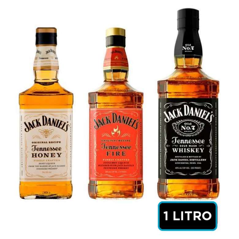 JACK PACK PRO: Jack Daniels Honey 750cc + Jack Daniels Fire 750cc + Jack Daniels N7 1 Litro