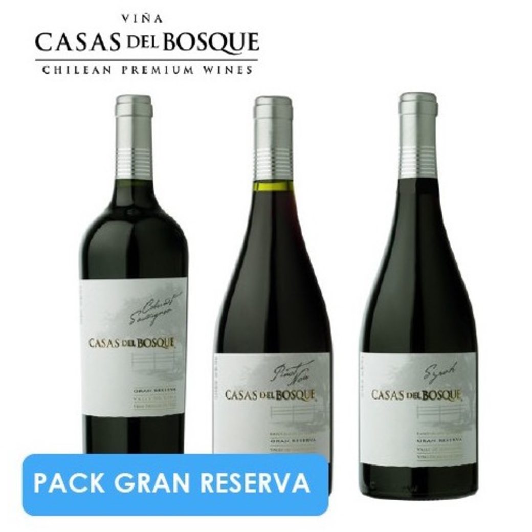 Pack Gran Reserva Casas Del Bosque: Cabernet Sauvignon + Pinot Noir + Syrah
