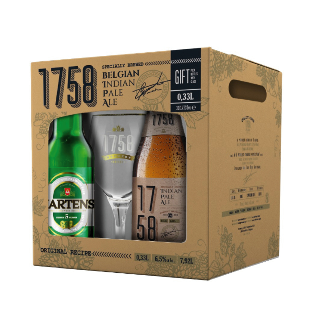 Pack Cervezas 1758: 4 Cervezas + Copa 1758