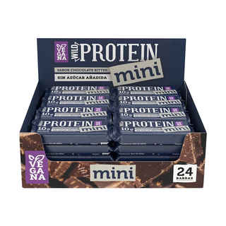 Imagen de Barritas Protein Mini Wild Foods Vegana Chocolate Bitter 24 Unidades