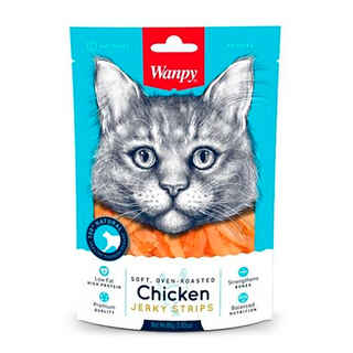 Imagen de Snack Para Gatos Wanpy Soft Chicken Jerky Strips 80 grs.