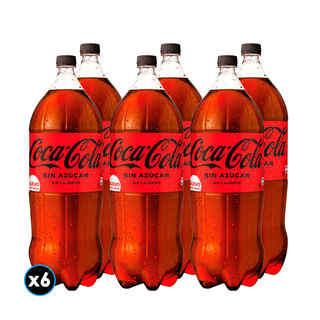 Imagen de CAJA COCA COLA SIN AZÚCAR 3LT: 6x Bebida Coca Cola Zero Azúcar 3 Litros