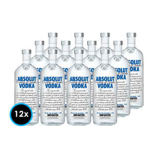 Imagen de CAJA VODKA ABSOLUT BLUE 1 LTRO: 12x Vodka Absolut Blue 1 Litro