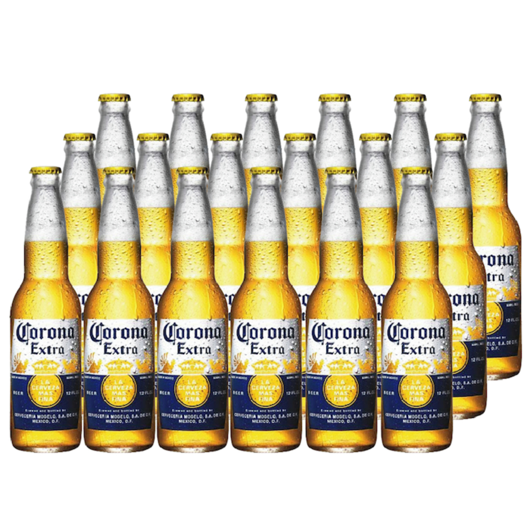 18x Cerveza Corona Extra en Botellas 355cc