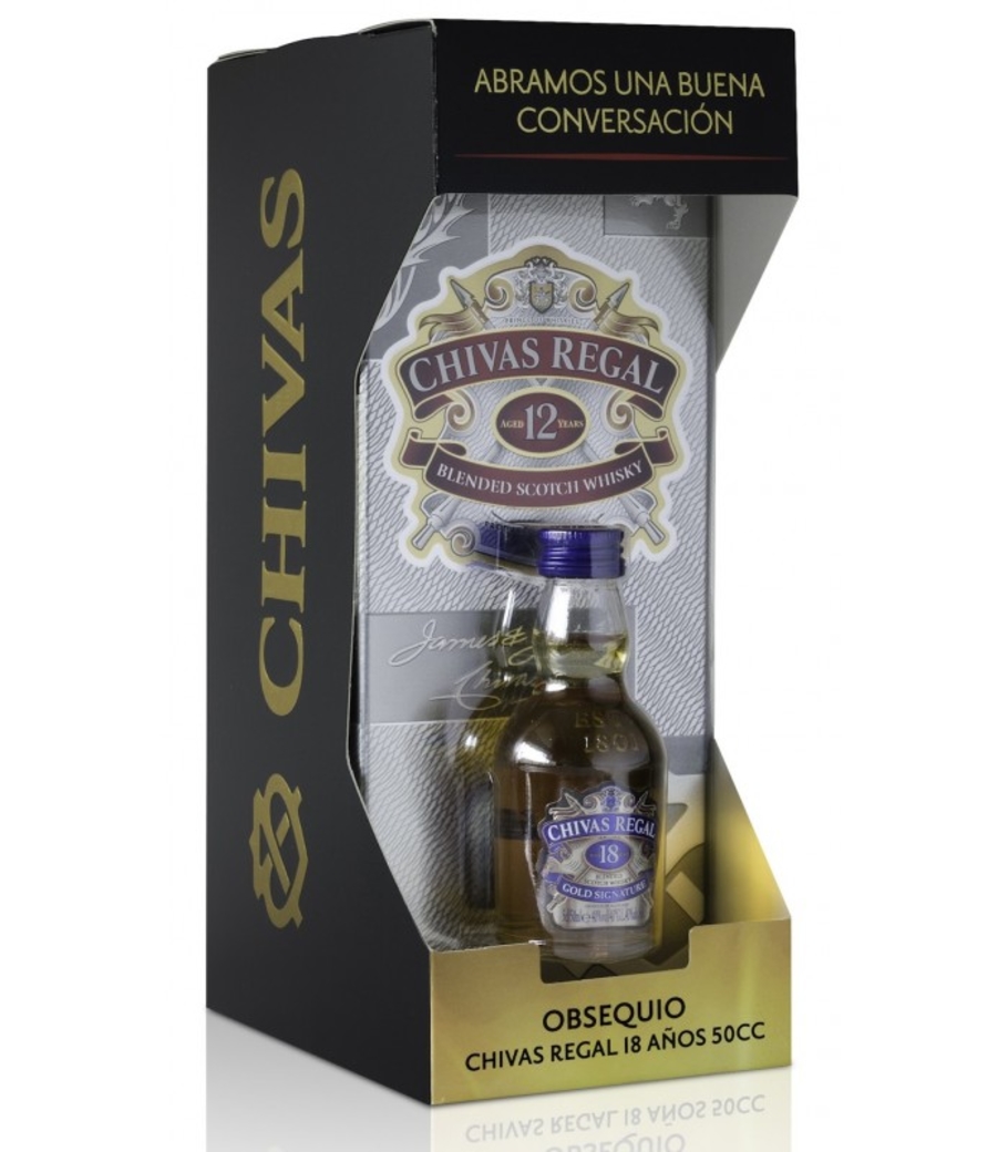 Chivas Regal 12 años 750cc + Chivas 18 años mini 50cc