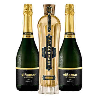 Imagen de PACK SAINT GERMAIN - VIÑAMAR: 1x Saint Germain Licor de Flores de Sauco 750cc + 2x Espumante Viñamar Charmat Brut 750cc