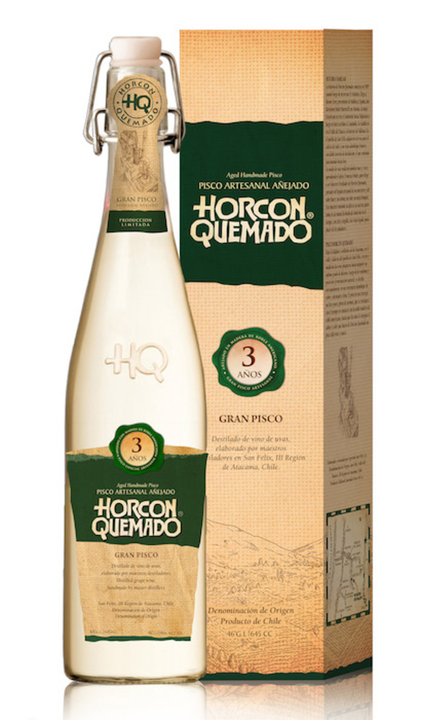 Pisco Horcón Quemado 3 Años 645cc 46º alc.