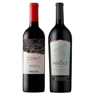 Imagen de CYBER WINE PACK Nº5: 1x Vino Orgánico COYAM 750cc + 1x Vino Ventisquero Vertice 750cc