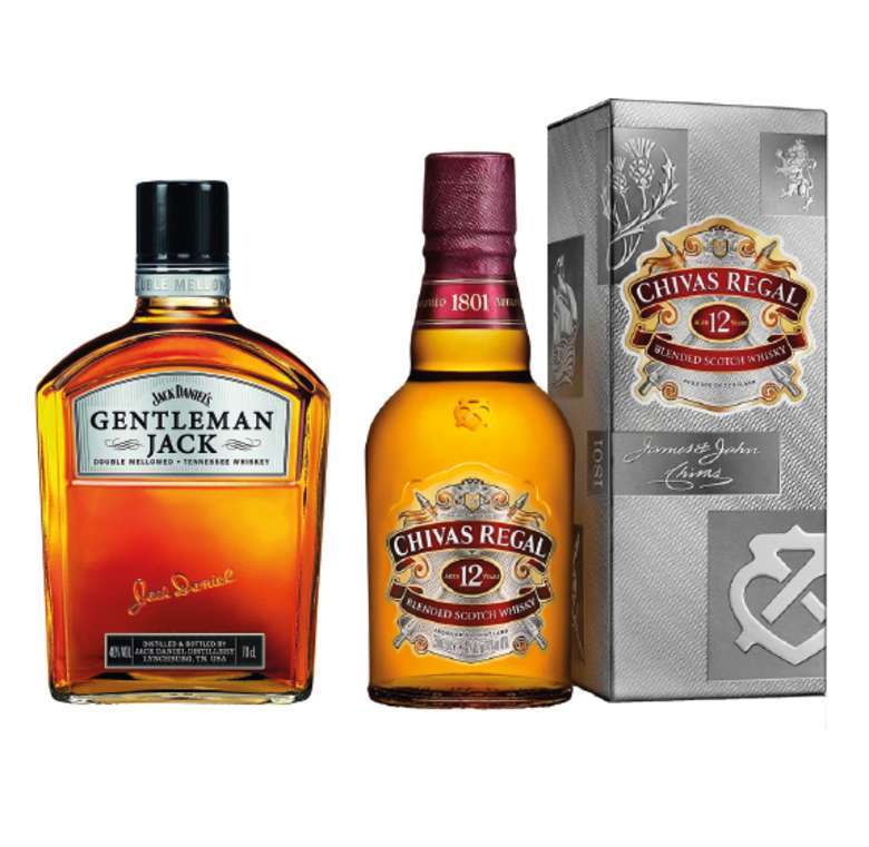 Whiskey Gentleman Jack 750cc + Whisky Chivas Regal 12 años 750cc