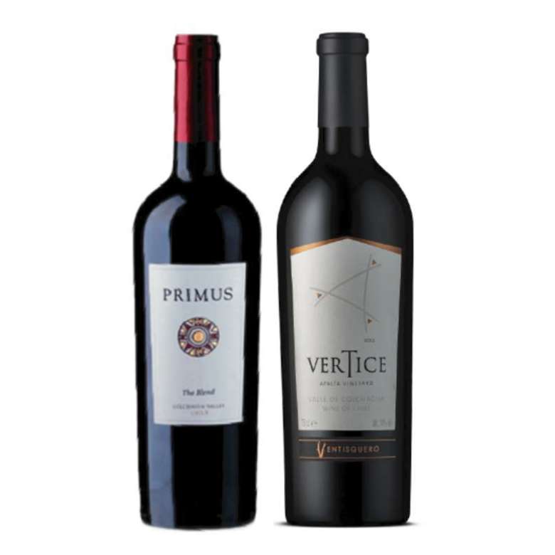 PACK DUO PRIMUS VERTICE: Vino Veramonte Primus The Blend 750cc + Vino Ventisquero Vértice 750cc